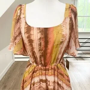 Taylor | Dresses | Nwt 8 Taylor Earth Tones Midimaxi Dress Flowy Sleeves  And Cut Outs | Poshmark